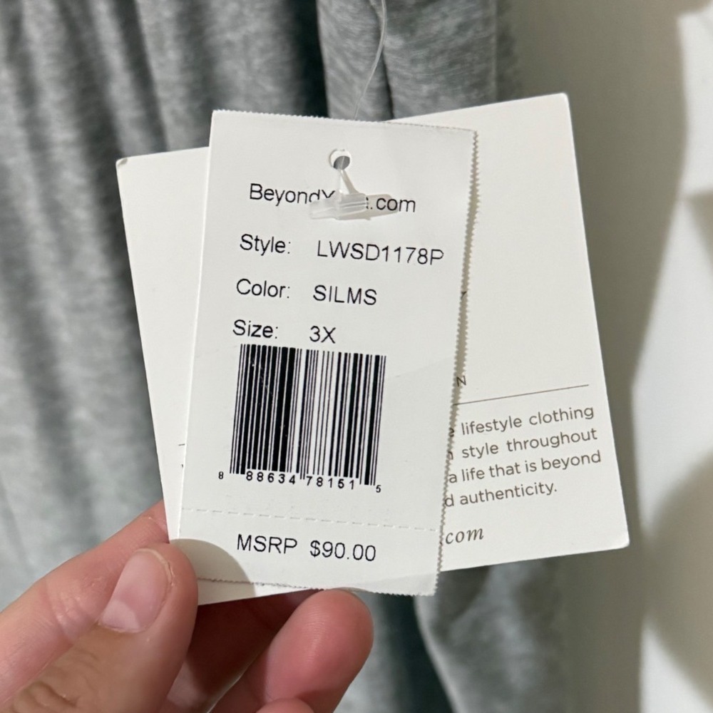 Beyond Yoga 3pc Lounge Set Robe Camisole Pants Silver Mist Gray Womens 2X 3X 4X - Picture 11 of 11